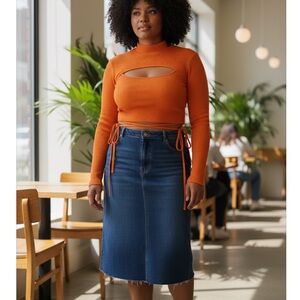 81.) PrettyLittleThing Orange Crop Top